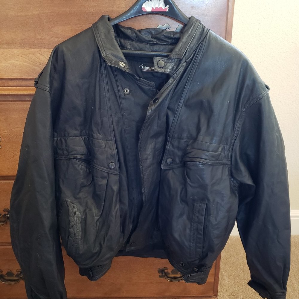 Mens Byrnes & Baker Leather Bomber Size L